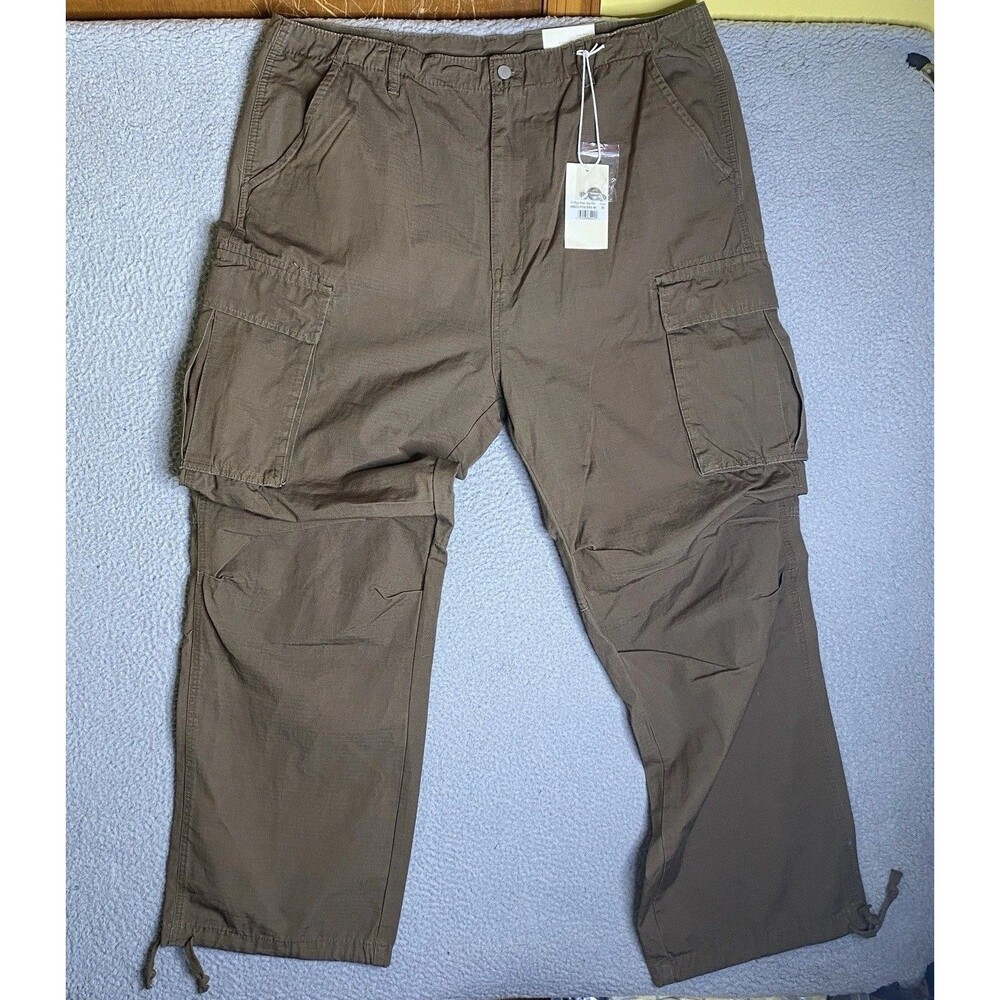 Mnml Ultra Baggy Vintage Cargo Pants Mens 40x33 Brown Utility Pockets Casual NWT